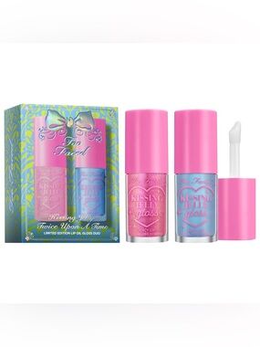 BNIB Too Faced Kissing Jelly Twice Upon A Time Lip Oil Gloss Duo